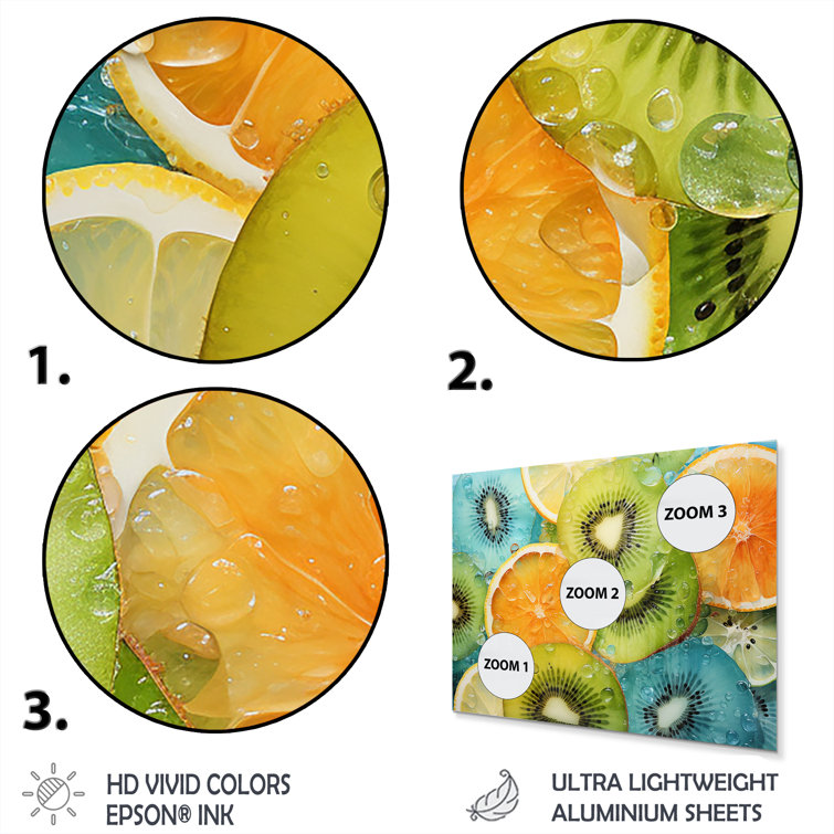 Latitude Run® Green Vibrant Harvest Fruit Fruits Metal Wall Art